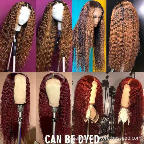 Raw Brazilian Virgin Human Hair Water Wave Glueless Hd Full Lace Front Wig Cheap Transparent Lace Frontal Wig For Black Women